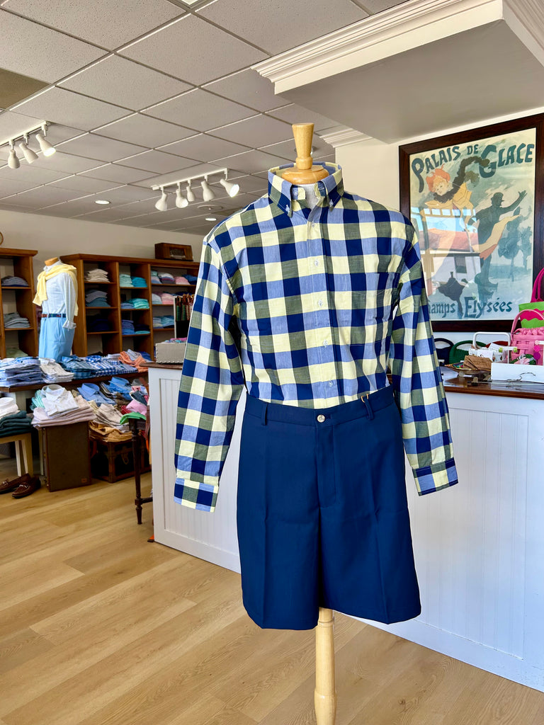 Wrinkle Free Button Down - Yellow/Blue Buffalo Plaid