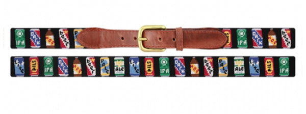 Beer Cans Needlepoint Belt