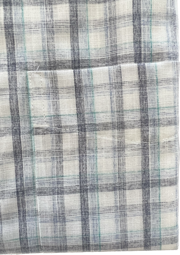 Wrinkle Free Button Down - slubby blue/gray windowpane