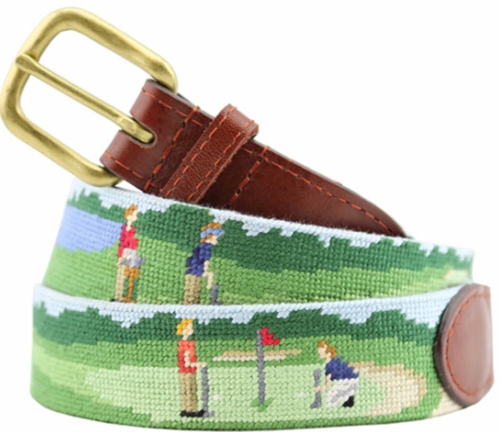 On The Links Needlepoint Belt