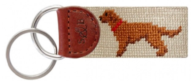 Chocolate Lab Needlepoint Key Fob