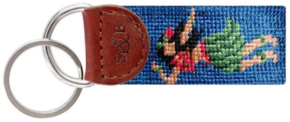 Hula Girl Needlepoint Key Fob