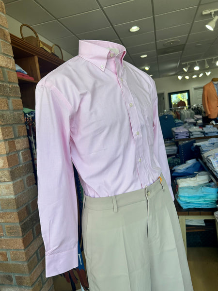Wrinkle Free Button Down - subtle Pink Windowpane