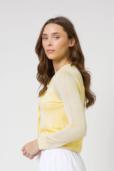 Central Park West Sheer Pointelle Cropped Cardigan