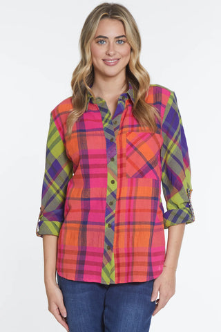 Tru Luxe Mixed Plaid Shirt