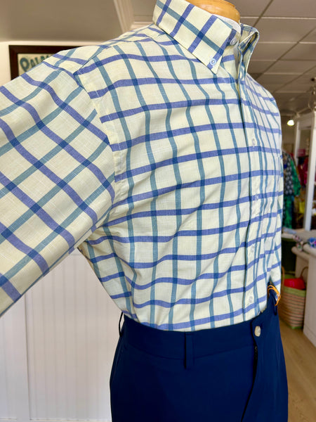 Wrinkle-Free Button Down - Large Windowpane               MULTIPLE COLORS
