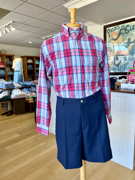 Wrinkle Free Button Down - Patriotic Tartan Plaid