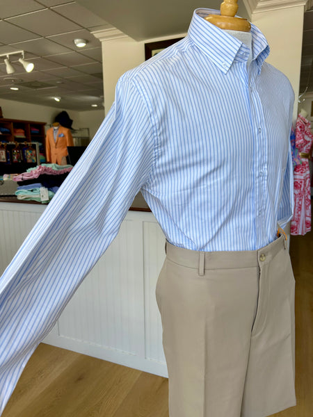 Wrinkle Free Button Down - Striped Poplin          MULTIPLE COLORS