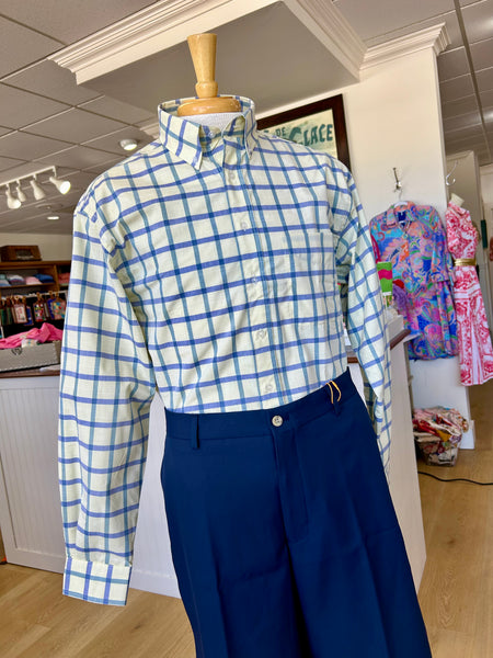 Wrinkle-Free Button Down - Large Windowpane               MULTIPLE COLORS