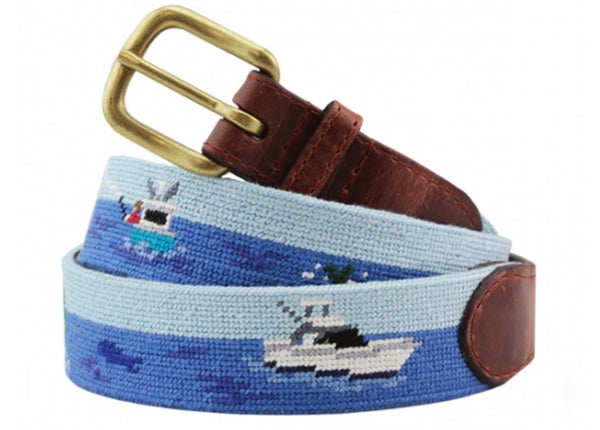 Offshore Fishing Needlepoint Belt