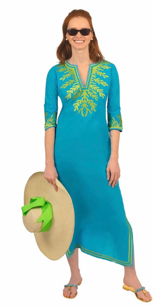 Embroidered Reef Caftan