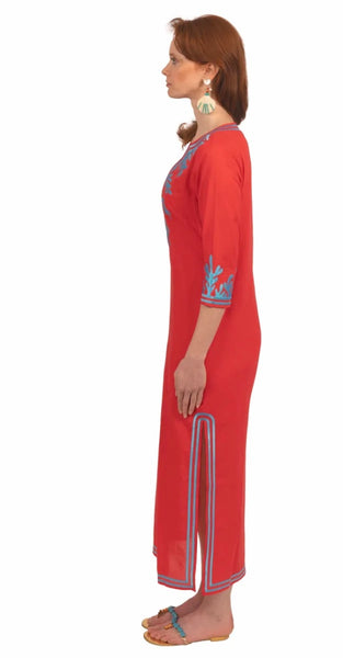 Embroidered Reef Caftan