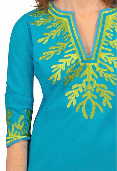 Embroidered Reef Caftan