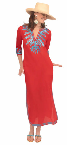 Embroidered Reef Caftan