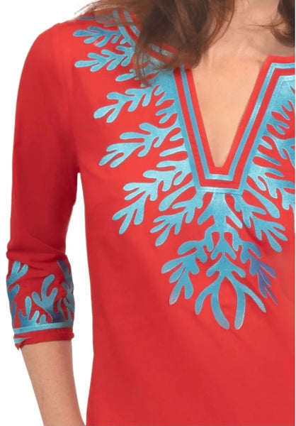 Embroidered Reef Caftan