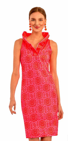 Ruffneck Sleeveless Jersey Dress - Print