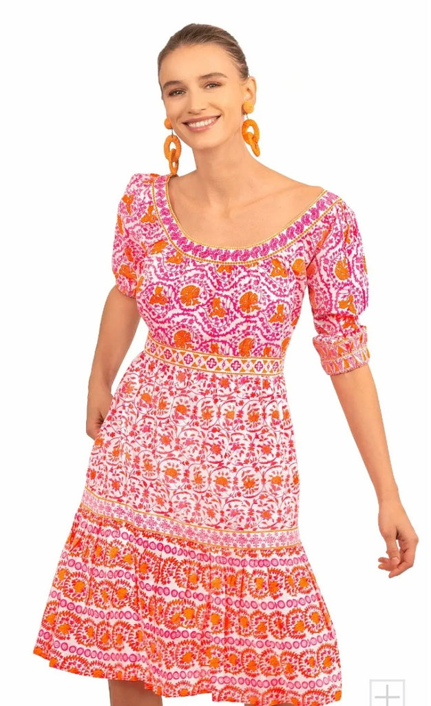 All-Dolled Up Dress in orange/pink cotton