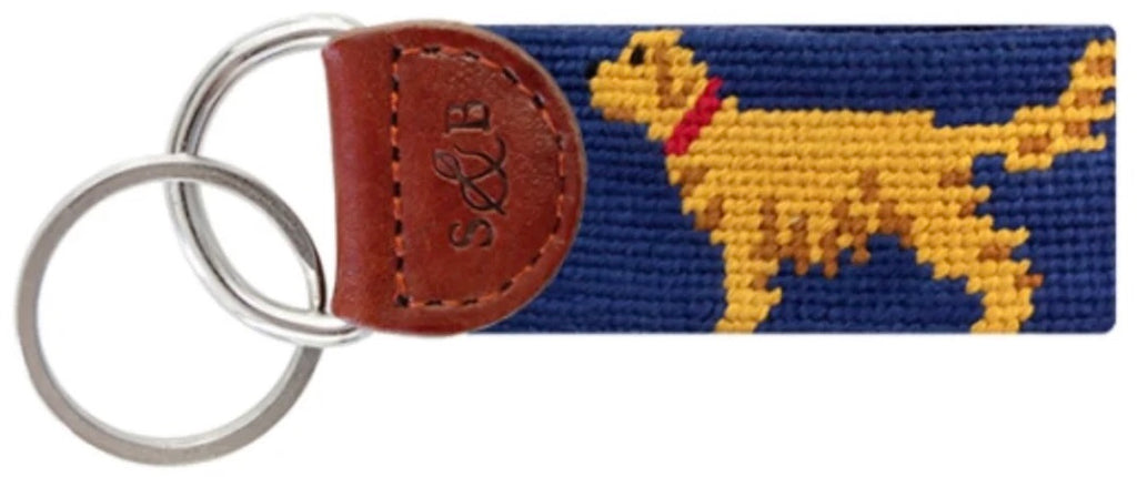 Golden Retriever Needlepoint Key Fob