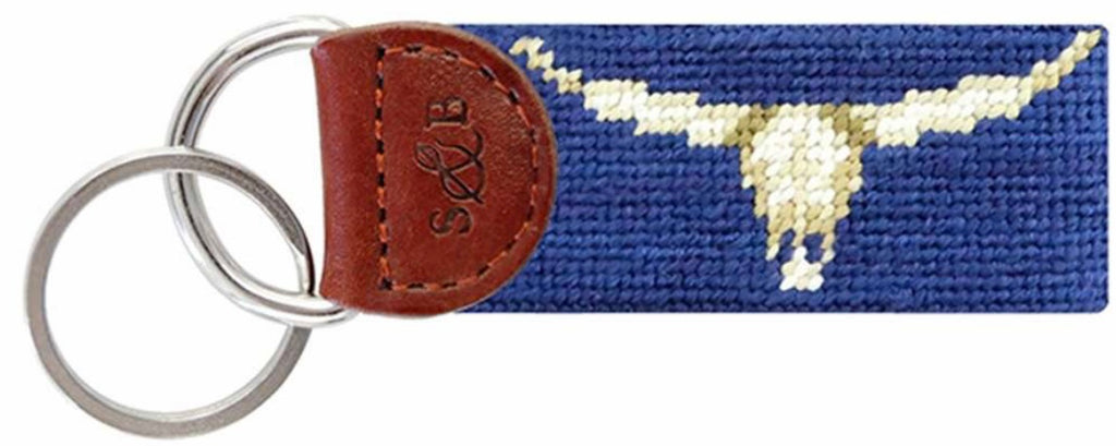 Longhorn Needlepoint Key Fob