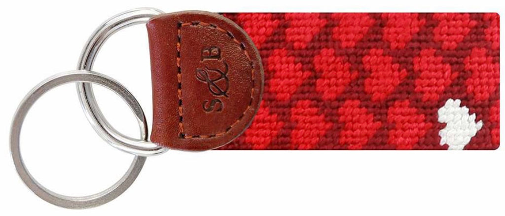 Multi-Hearts Needlepoint Key Fob