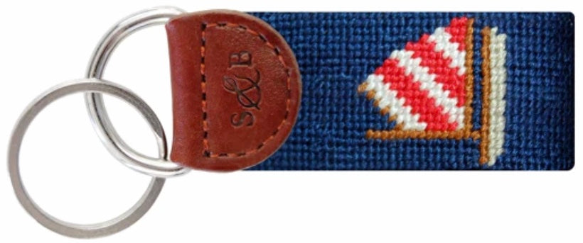 Rainbow Fleet Needlepoint Key Fob