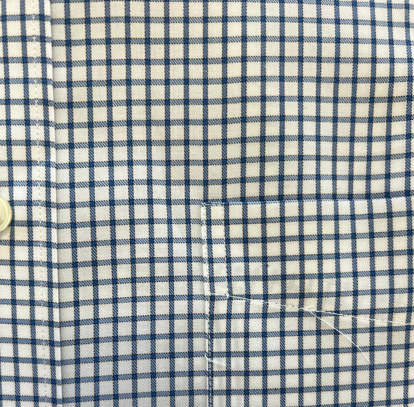 Wrinkle Free Button Down - small blue windowpane             MULTIPLE COLORS