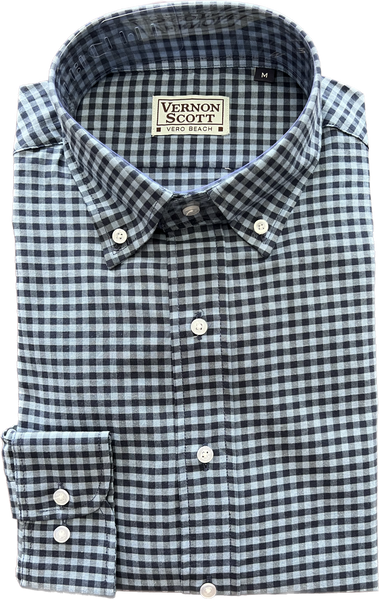 Wrinkle Free Button Down - Night Shade gingham