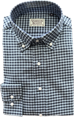 Wrinkle Free Button Down - Night Shade gingham