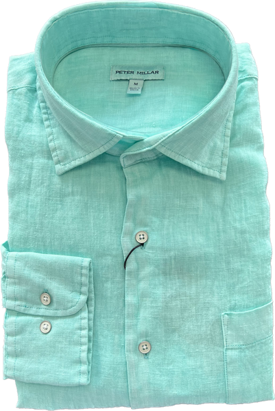 Linen Spread Collar Shirt - Coastal Garment Dyed Sport Shirt