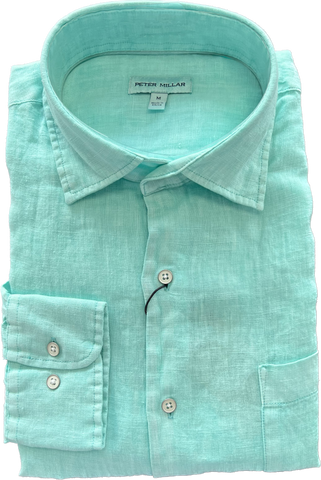 Linen Spread Collar Shirt - Coastal Garment Dyed Sport Shirt
