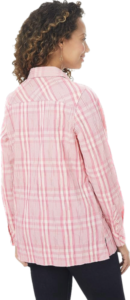 Journey LS Tonal Plaid Shirt in Pink Sky