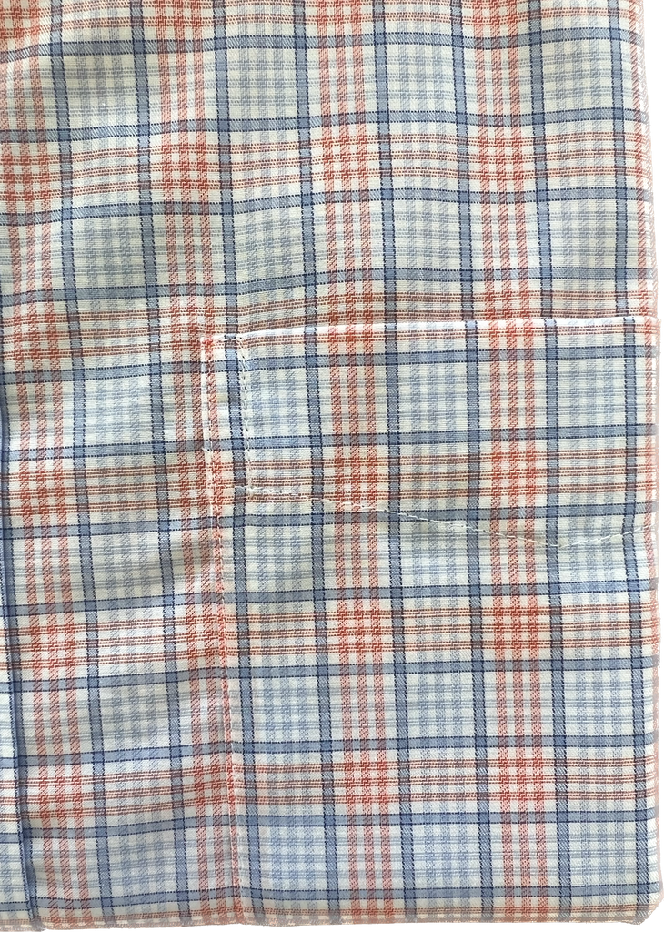 Wrinkle Free Button Down - orange and blue tattersall