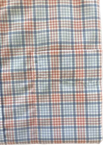 Wrinkle Free Button Down - orange and blue tattersall