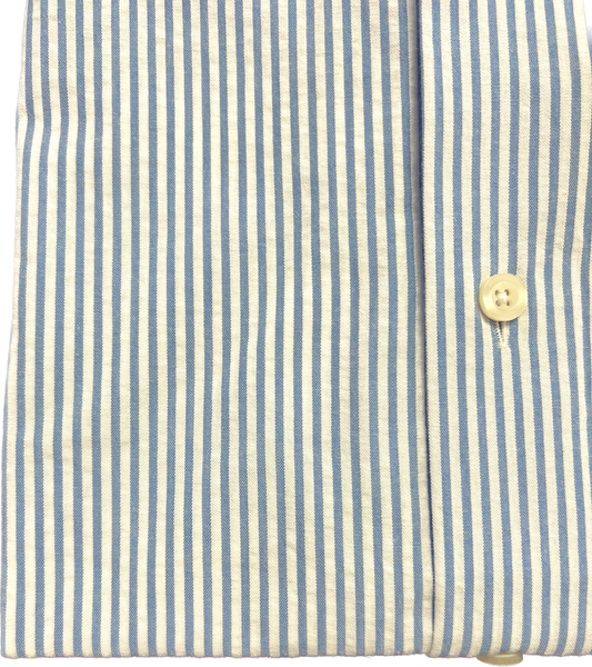 Wrinkle-Free Button Down - Blue Seersucker Stripe