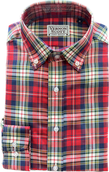 Wrinkle Free Button Down - Holiday Plaid