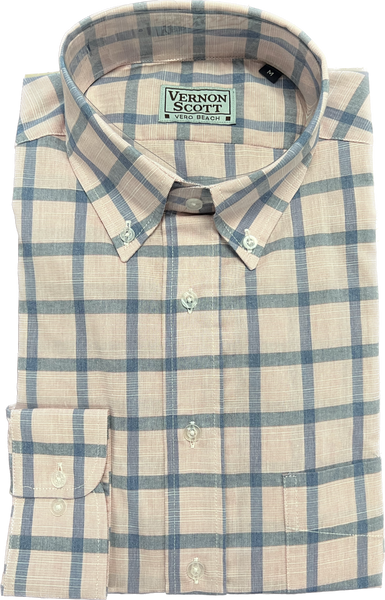 Wrinkle-Free Button Down - Large Windowpane               MULTIPLE COLORS