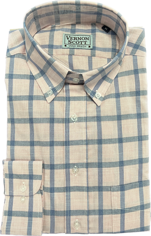 Wrinkle-Free Button Down - Large Windowpane               MULTIPLE COLORS