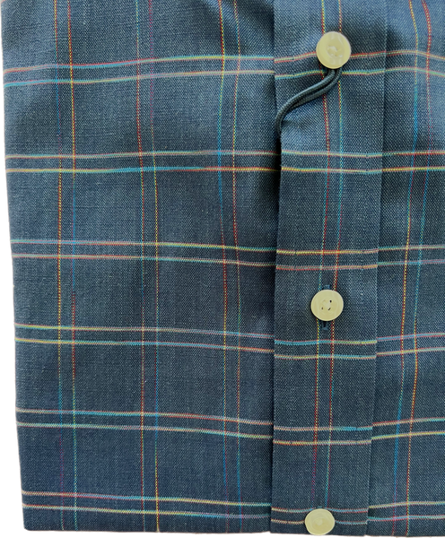 Wrinkle-Free Button Down - Deep Blue Chambray Multi Tattersall