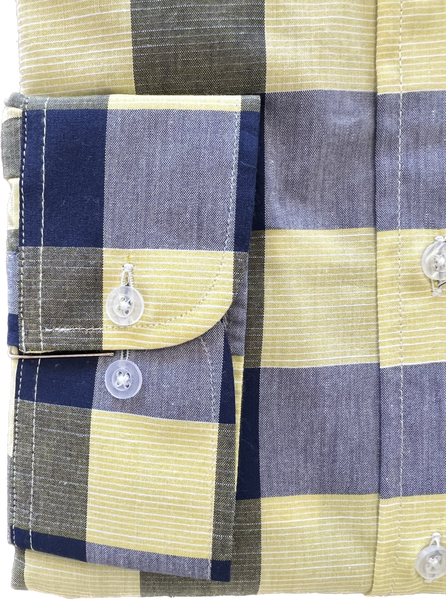 Wrinkle Free Button Down - Yellow/Blue Buffalo Plaid