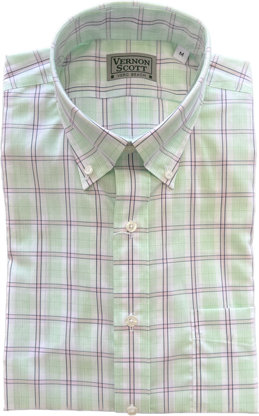 Wrinkle-Free Button Down - Tropical Tattersall              MULTIPLE COLORS