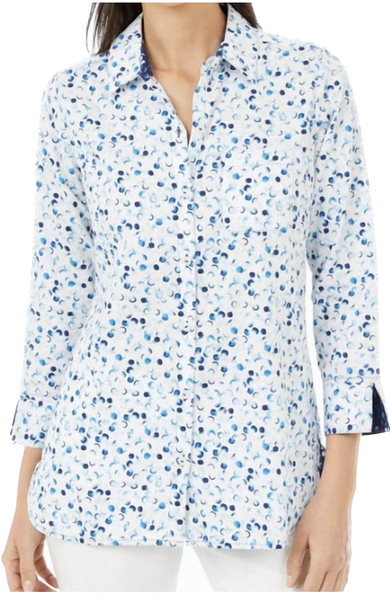 Germaine Non-Iron Watercolor Dots 3/4 Tunic