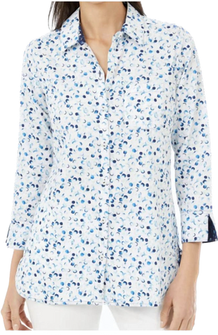 Germaine Non-Iron Watercolor Dots 3/4 Tunic