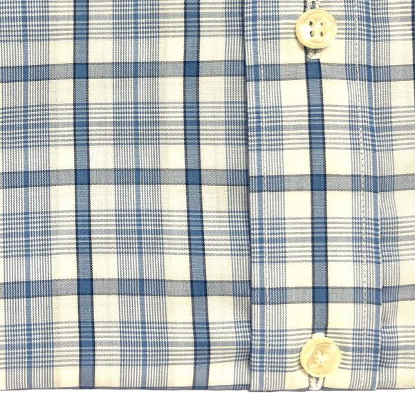 Wrinkle-Free Button Down - Blue Tattersall Windowpane