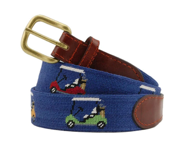 Rainbow Golf Carts Needlepoint Belt