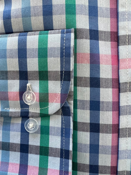 Wrinkle Free Button Down - Bright Multicolor Plaids             MULTIPLE COLORS