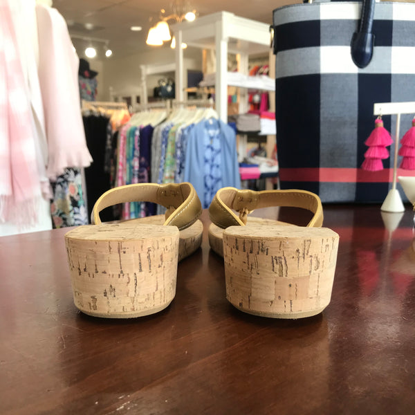 Eliza B Gold Cork Wedge