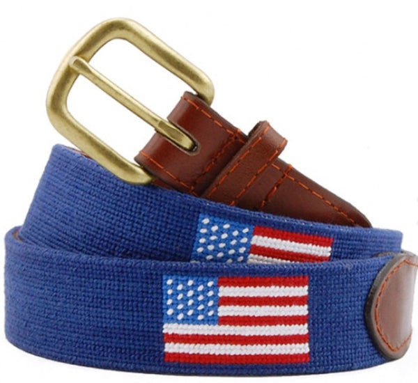 American Flag Needlepoint Belt