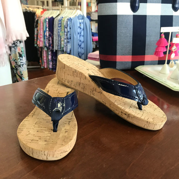 Eliza B Navy Cork Wedge