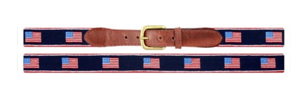 American Flag Stripe Needlepoint Belt