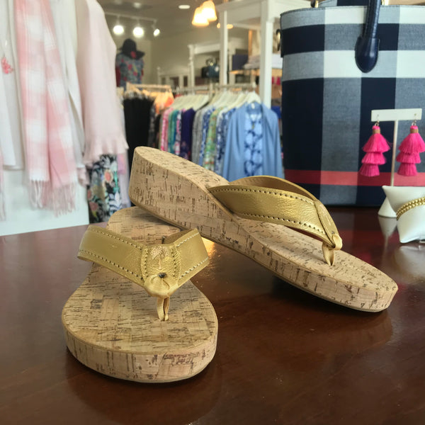 Eliza B Gold Cork Wedge